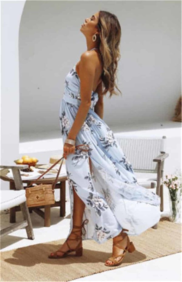 Dámské letní dlouhé šaty Victoria - Xl, Tmave-modra