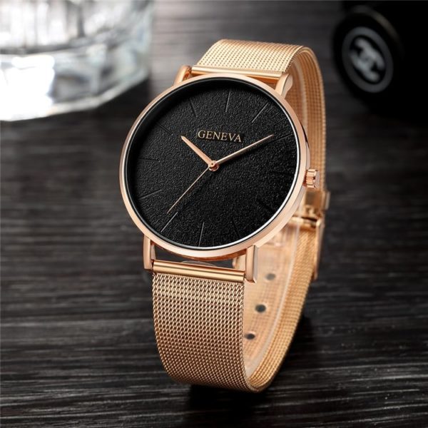 Luxusní kovové hodinky Lingio - Zlate