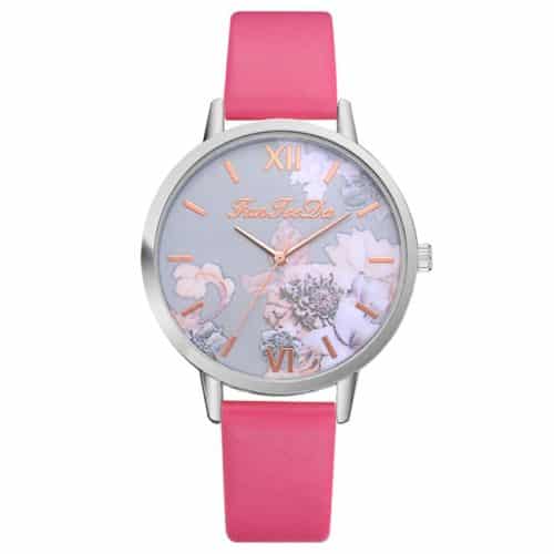 Krásné elegantní hodinky Flower - Svetle-ruzova