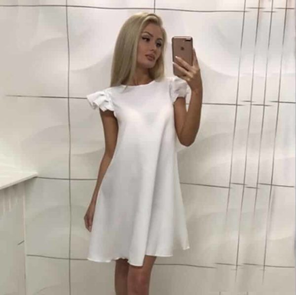 Dámské letní šaty s volánky - WHITE, XL