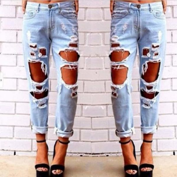 Luxusní dámské džíny s rozparky - Xl