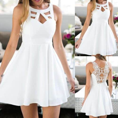 Krásné dámské bílé letní  šaty - Bila, Xxl