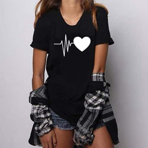 Dámské stylové tričko Love - D, Xxxl
