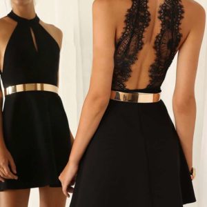 Dámské špolečenské šaty z letní kolekce 2019 - Black, XXL