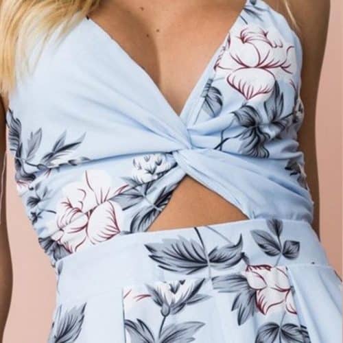 Krásné dámské květinové šaty z letní kolekce 2019 - Svetle-modra, Xl
