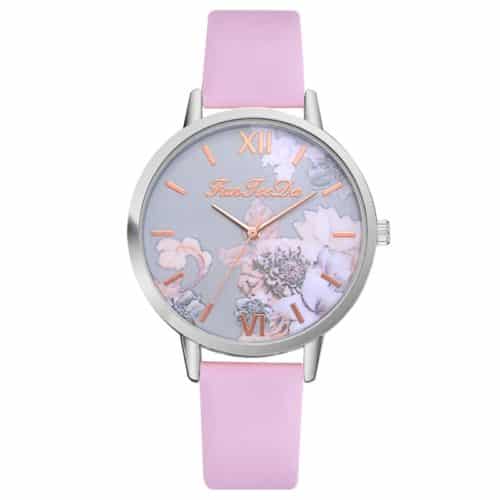 Krásné elegantní hodinky Flower - Svetle-ruzova
