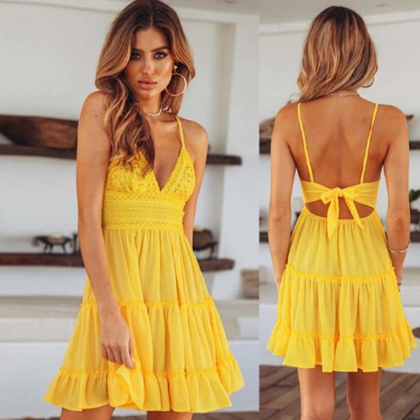 Dámské letní šaty Rosegall - Xl, Yellow