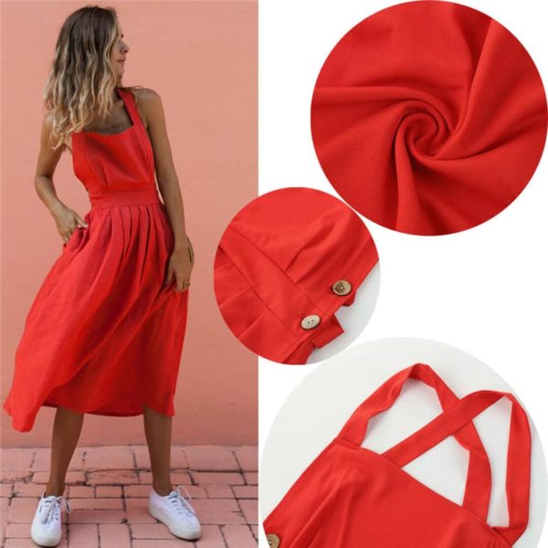 Krásné dámské červené  šaty z letní kolekce 2019 - Cervena, Xl