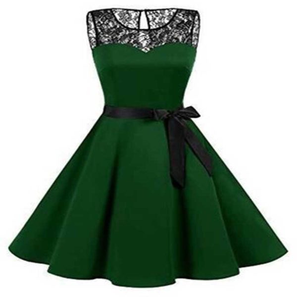 Dámské elegantní šaty s mašlí Levino - 4XL, Zelena