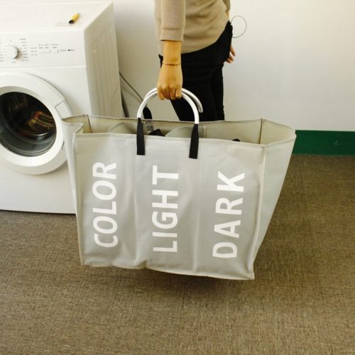 Koš na špinavé prádlo | 3 boxy - Light-grey