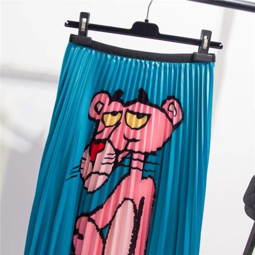 Dámská stylová sukně s tištěným vzorem Pink Panther - Uni, Blue