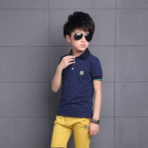 Stylový chlapecký set - košile a kraťasy - 8-let, Yellow