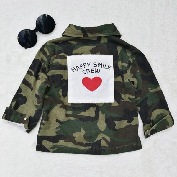 Dívčí jarní maskáčová bunda | Srdce - 7-let, Camouflage
