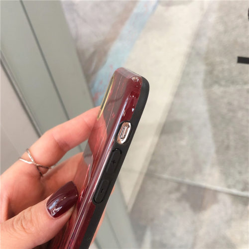 Luxusní mramorový kryt pro iPhone Hanman - Iphone-xs, Cervena