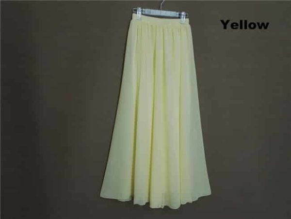 Dámská elegantní maxi sukně - S, Yellow