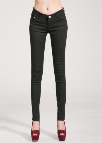 Stylové dámské elastiské džíny - 31, Khaki