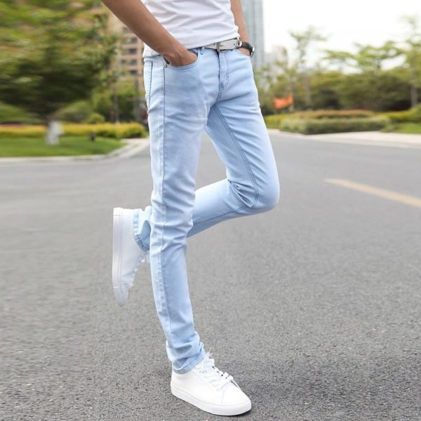 Stylové džíny pro muže - 38, Light-blue-men-jeans