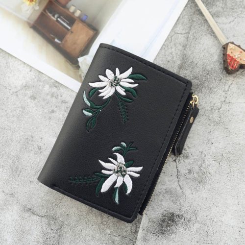 Krásná peněženka s květinami - Light-green