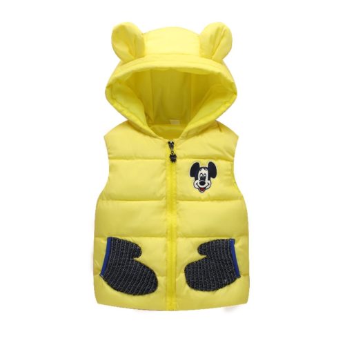 Dětská jarní/podzimní vesta s kapucí | Mickey Mouse - 5-let, Yellow