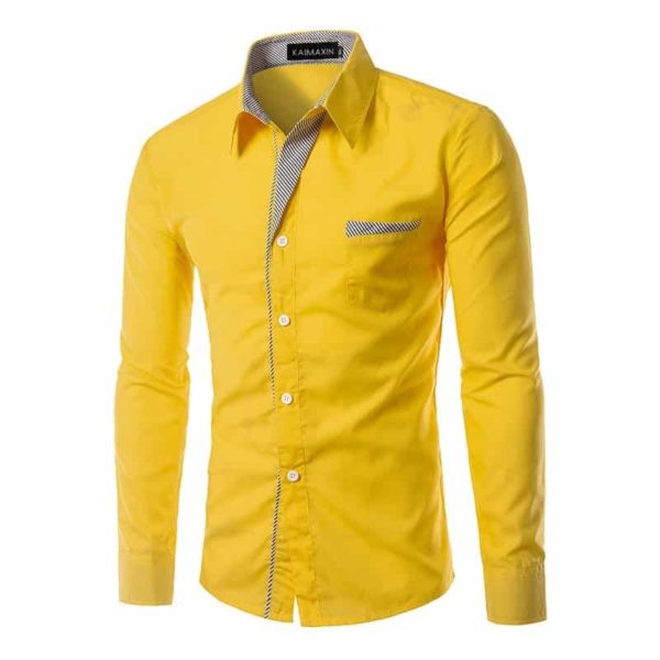 Slim-fit pánská košile Elegance - Xxl, Yellow