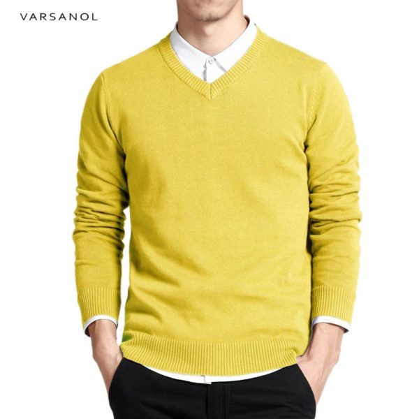 Luxusní pánský svetr Varsnaol - Xxxl, Yellow-6620