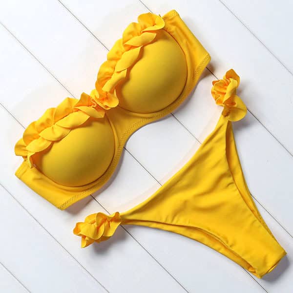 Dámské luxusní plavky Bessie - L, Yellow