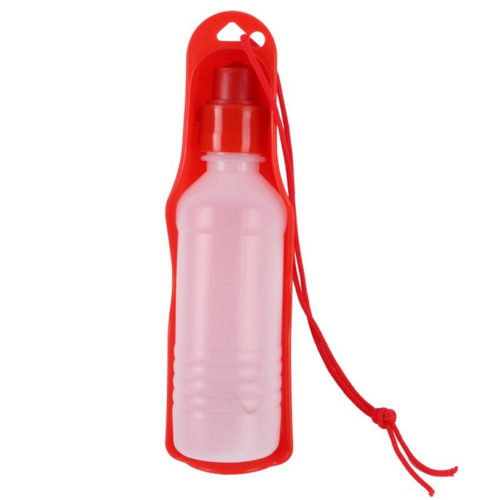 Cestovní lahev na vodu s pítkem pro psy - 500ml, Red