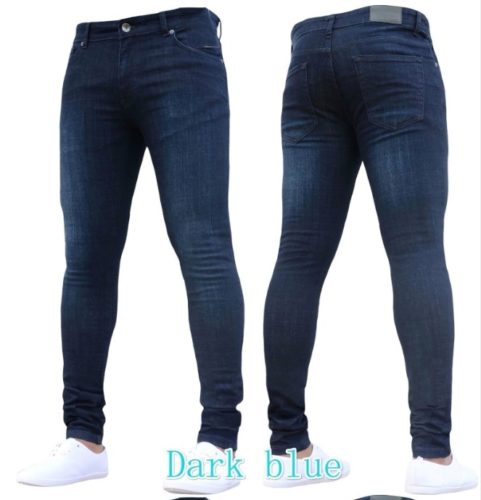 Módní pánské kalhoty Super Skinny Jeans - Xxxl, Dark-blue