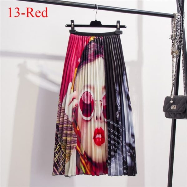 Dámská módní dlouhá sukně - Uni, 5-red