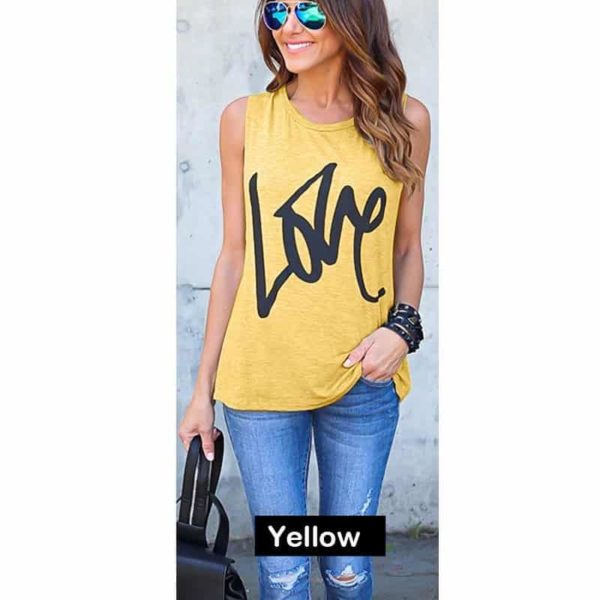 Stylové dámské tričko Love - Xl, Yellow