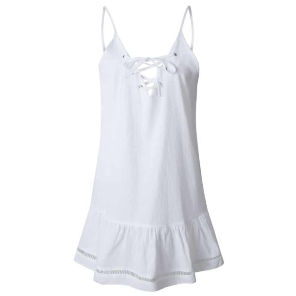 Dámské krátké letní šaty na ramínka - Xl, White