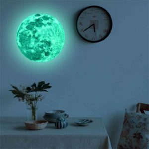 Fluorescentní samolepka na zeď | Měsíc 3D - 5cm