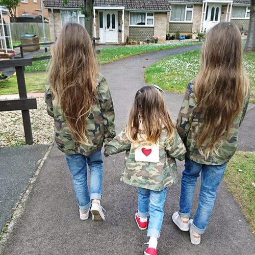 Dívčí jarní maskáčová bunda | Srdce - 7-let, Camouflage