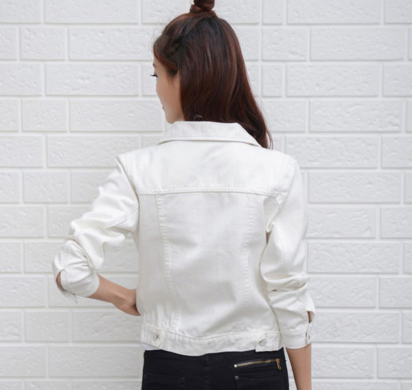 Krátká jarní bunda pro ženy - Xxl, White