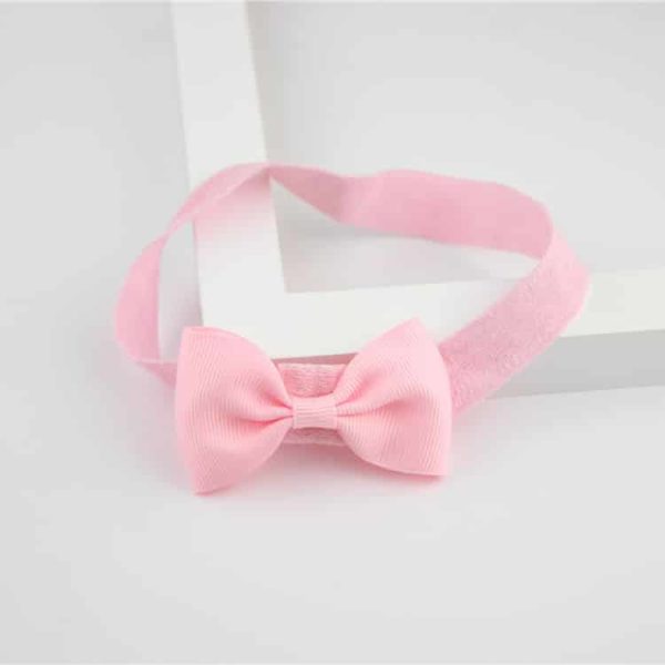 Dívčí elastická čelenka s mašlí - A20-pink