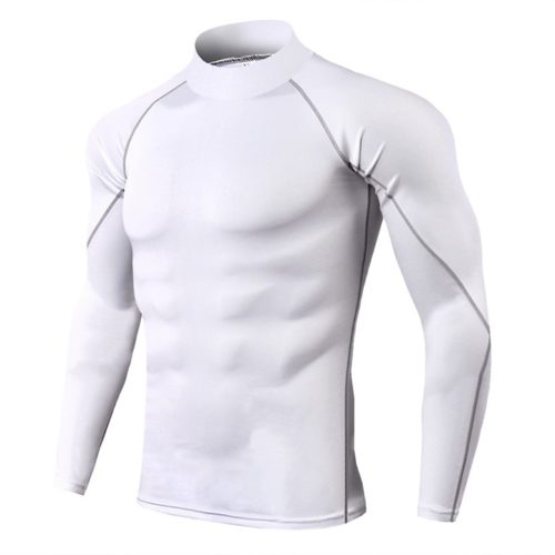 Pánské kompresní tričko s dlouhým rukávem - Xxxl, White
