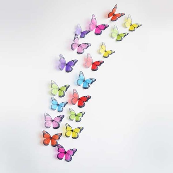 Nalepovací hejno 3D motýlků na zeď 18ks - 104