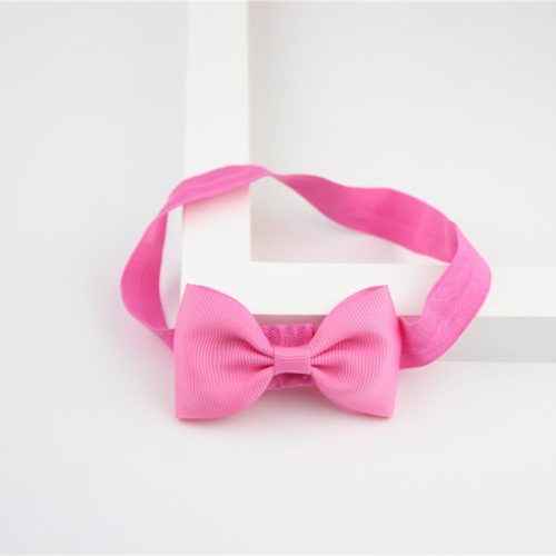 Dívčí elastická čelenka s mašlí - A20-pink