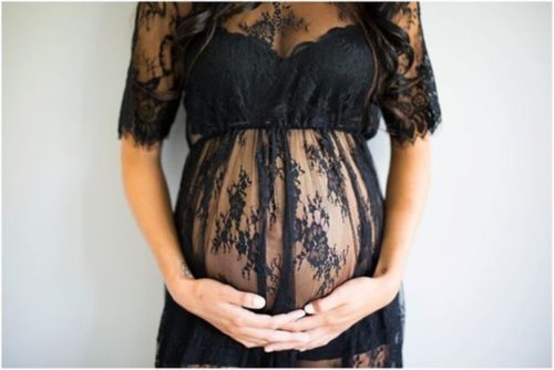 Dámské romantické krajkové šaty pro těhotenské focení - Xxl, White