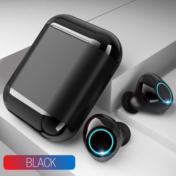 TOMKAS Bluetooth stereo sluchátka a nabíjecí box - Black