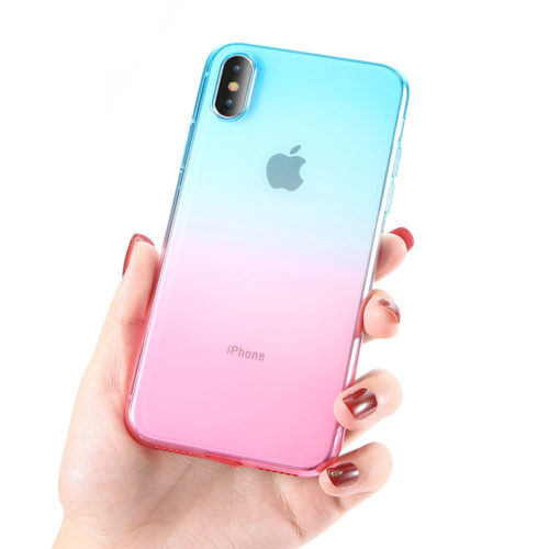 Dokonalé ultra tenké ombré kryty na iPhone - For-iphone-xr, Green-pink