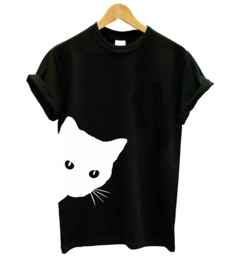 Dámské tričko s motivem kočky - Xxxl, Burgundy
