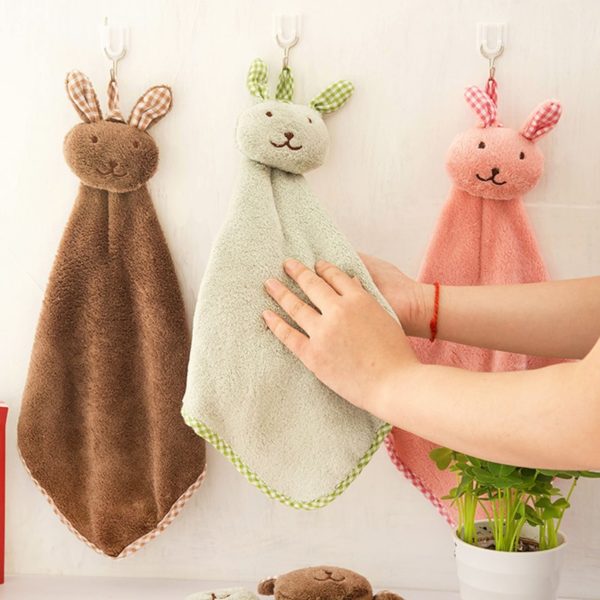 Dětský ručník ve tvaru zajíčka - 45-cm, Coffee