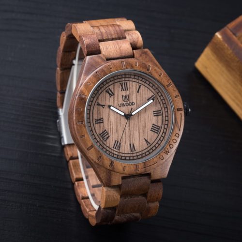 Pánské stylové dřevěné hodinky - Purple-sandal-wood