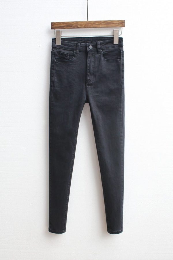 Dámské denim džíny s vysokým pasem Slim - 32, Sky-blue