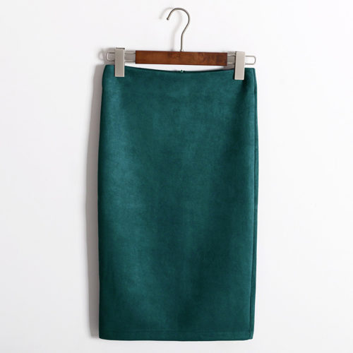 Dámská luxusní podzimní sukně - Xl, Peacock-green
