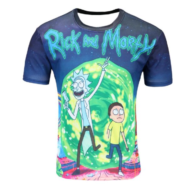 Pánské tričko s celoptiskem Rick a Morty - 4xl, D216