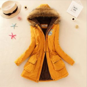 Nádherná dámská zimní bunda - Xxxl, Yellow-350852
