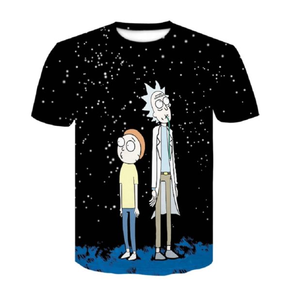 Pánské tričko s celoptiskem Rick a Morty - 4xl, D216