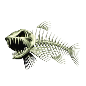 Moderní 3D samolepka Fish Bones